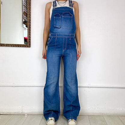 2000's flared denim dungarees