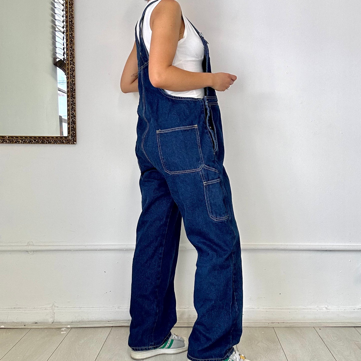 dark denim dungarees