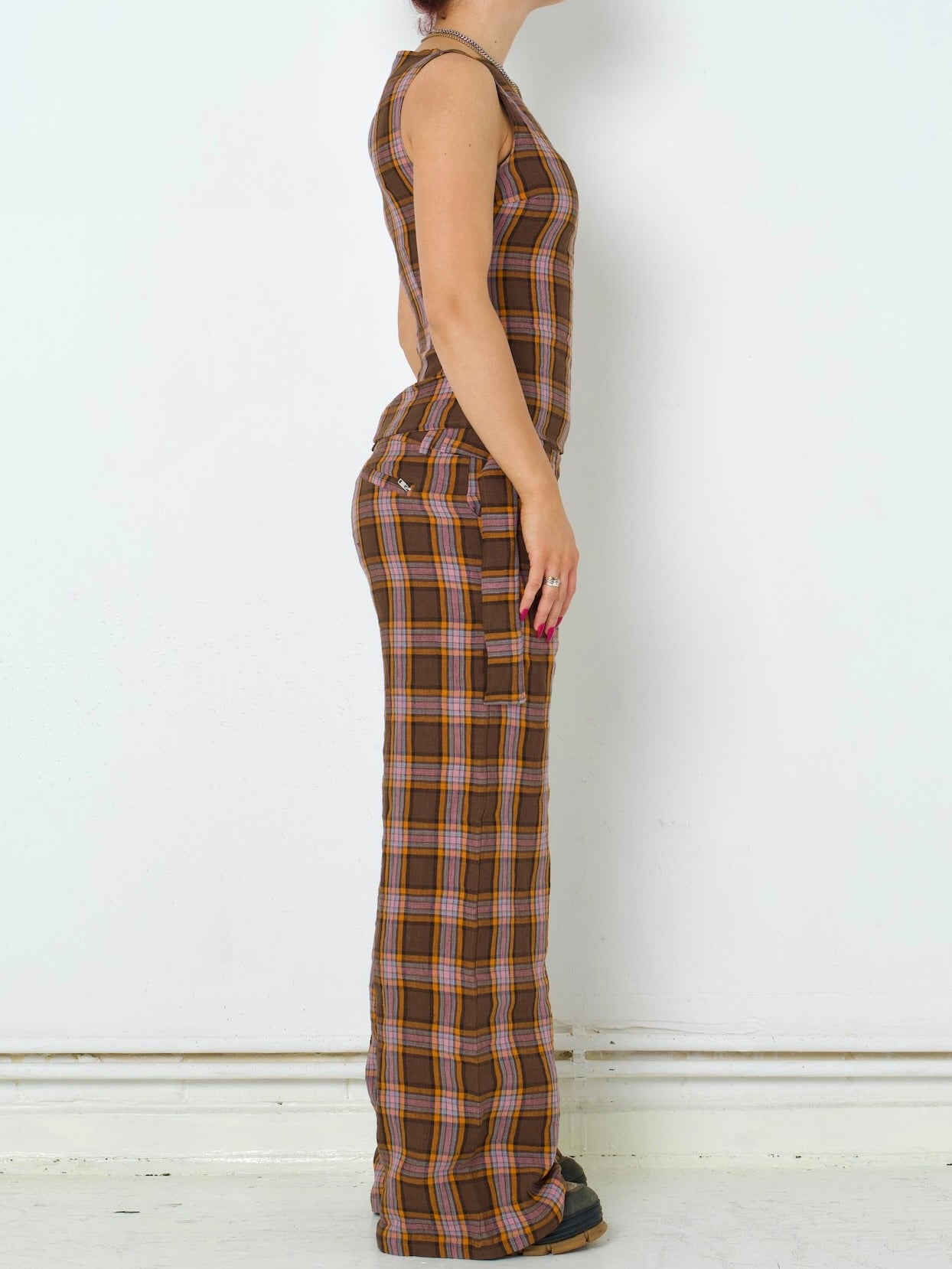 roman trouser - coral linen
