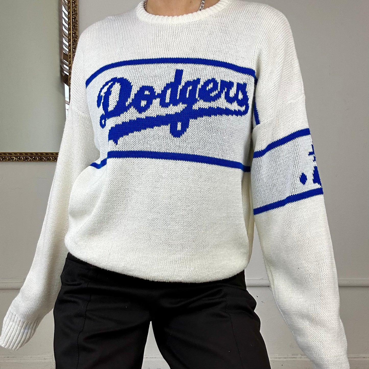 vintage dodgers knitted jumper