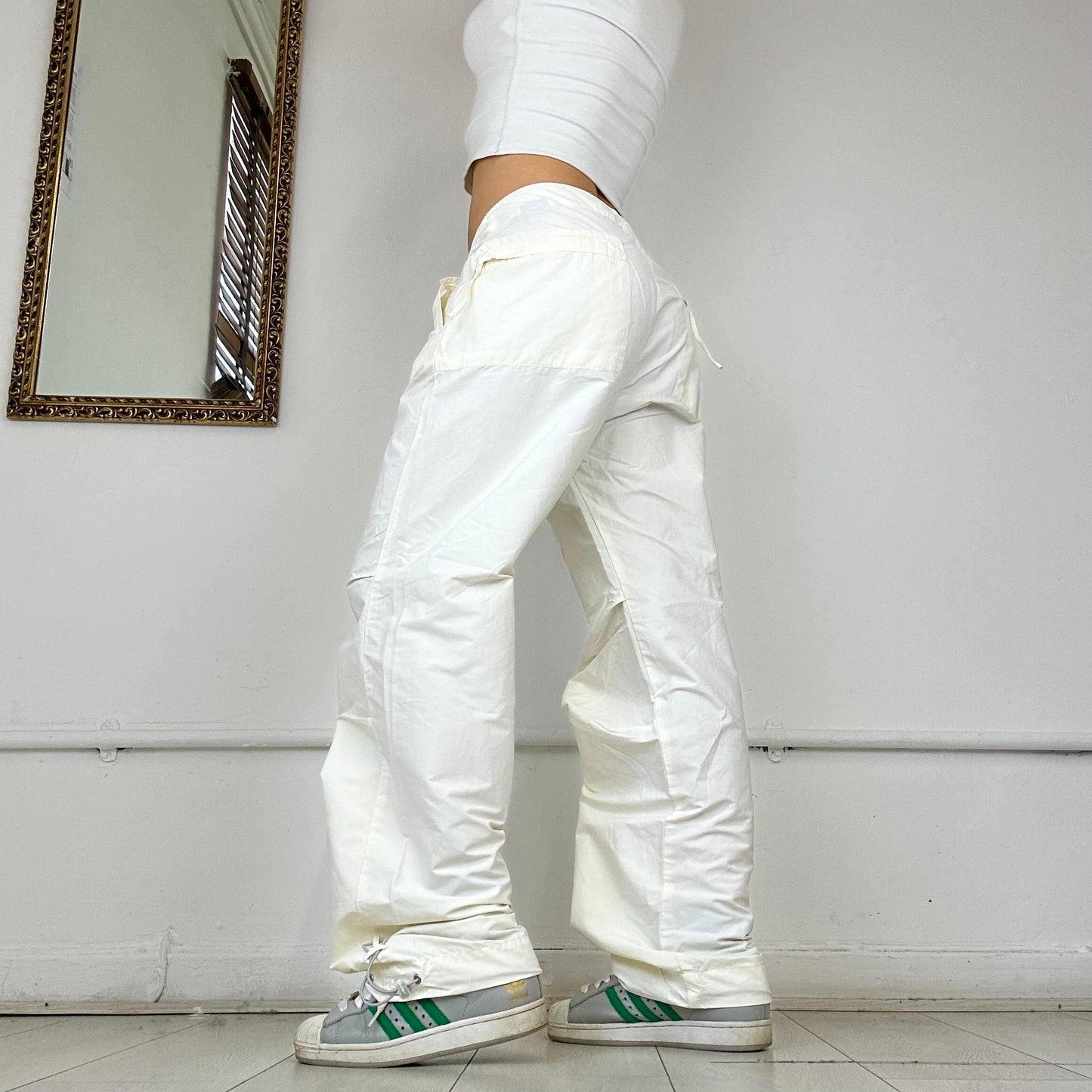 diesel cream baggy cargo trousers