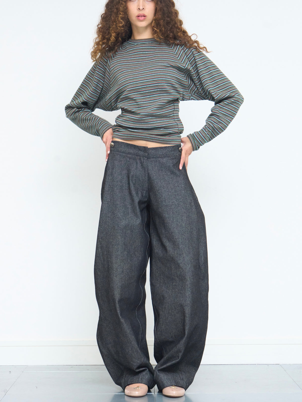 robin top - green stripe
