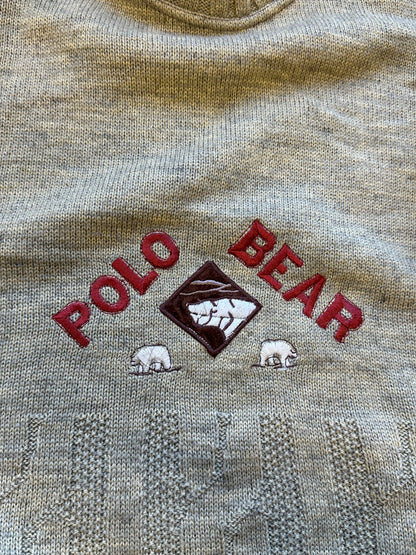 vintage olive polo bear knitted jumper