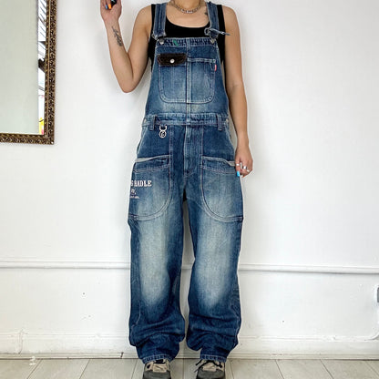 vintage baggy denim dungarees