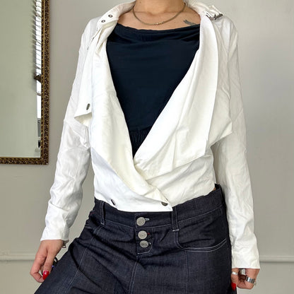 cop copine white asymmetric jacket