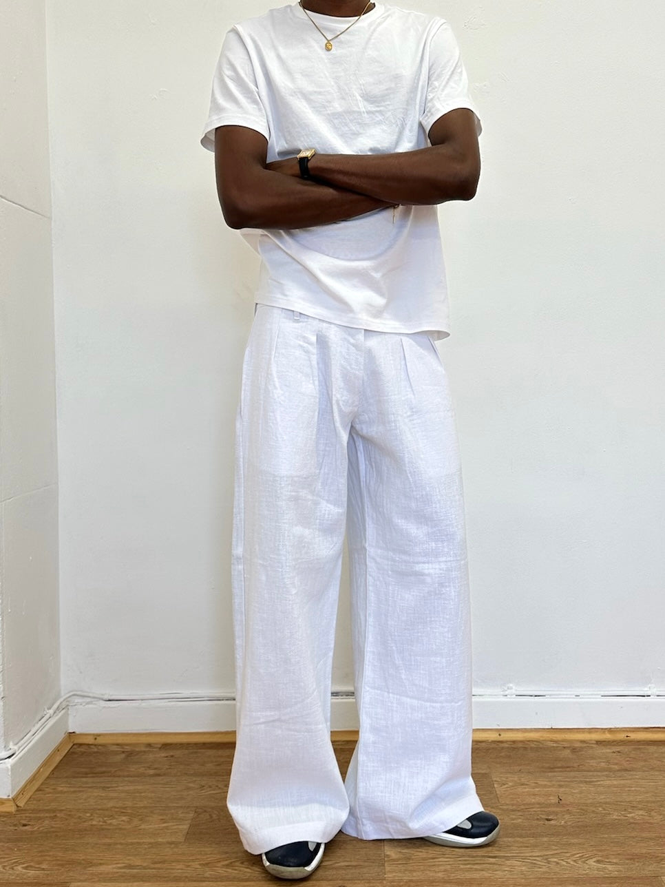 Parker-Hose – weißes Leinen