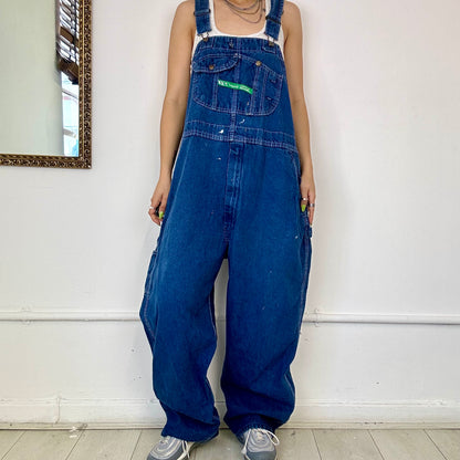 baggy dark wash denim dungarees by liberty