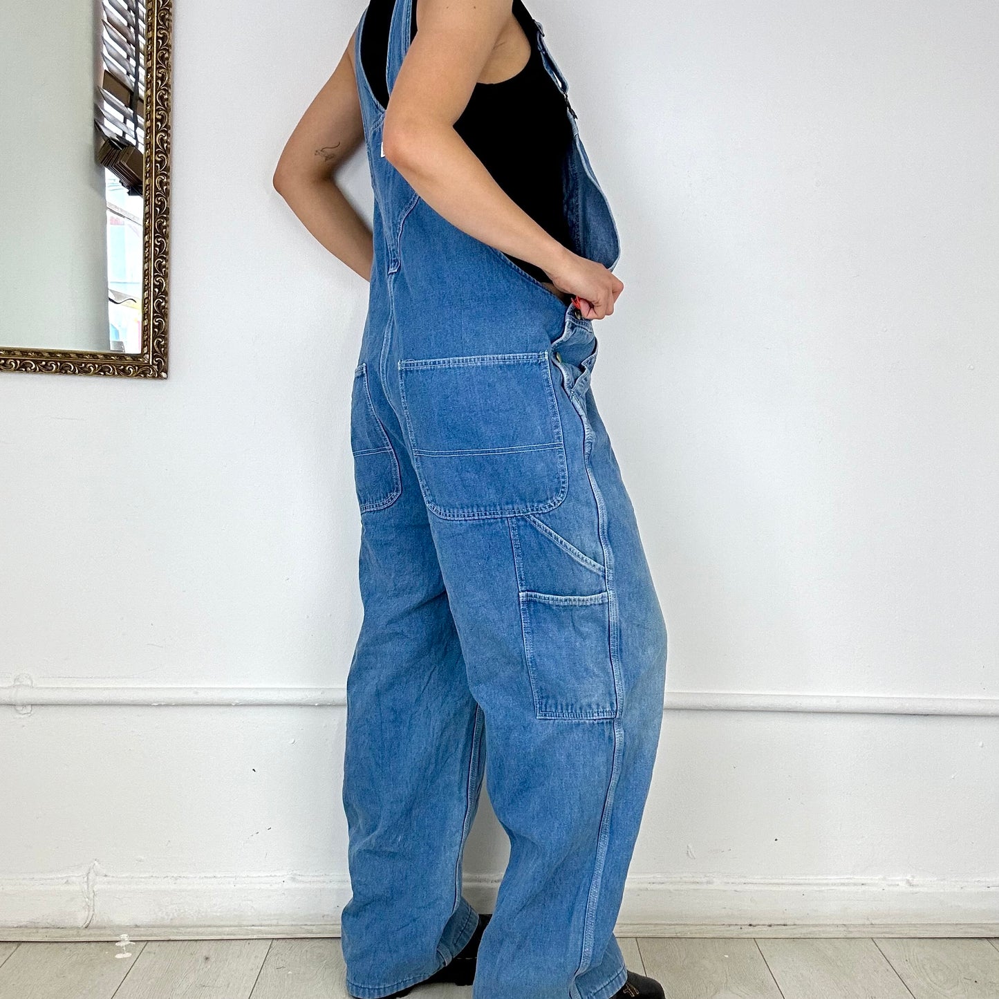 baggy denim dungarees