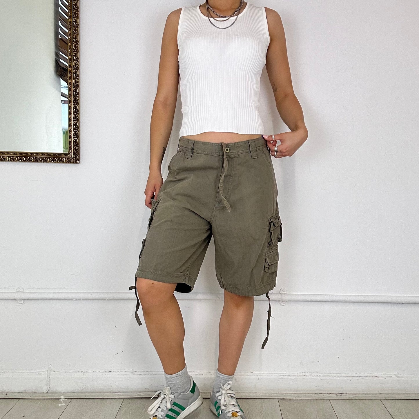 khaki cargo shorts