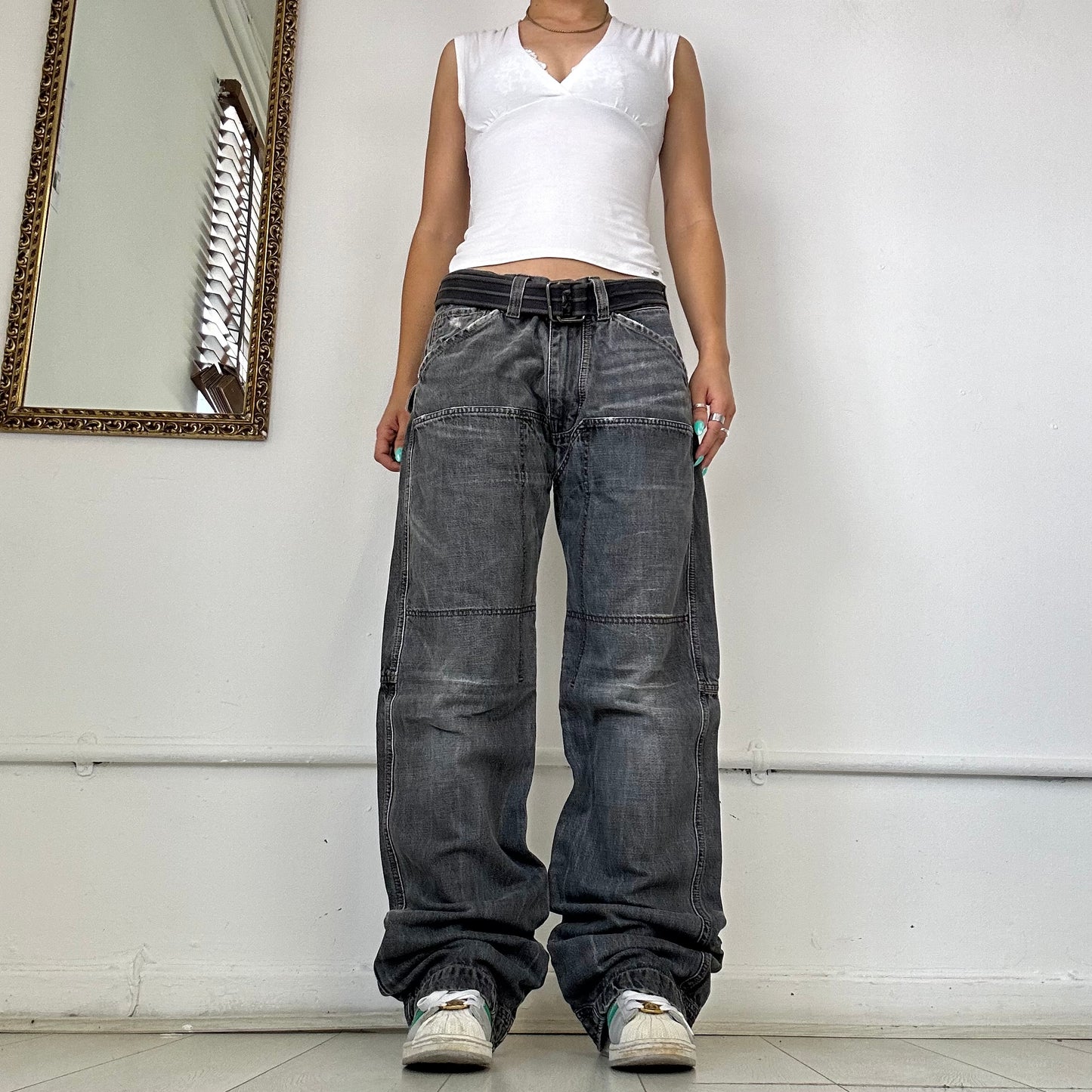 vintage grey baggy cargo jeans by GAS