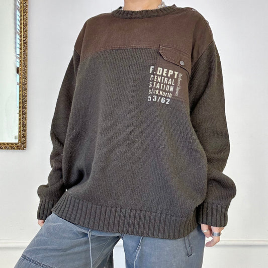 vintage marlboro brown knit jumper