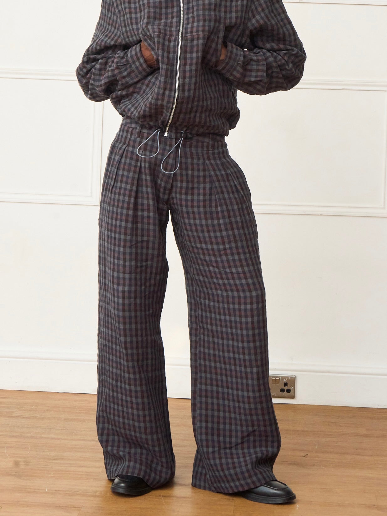 parker trouser - gingham linen