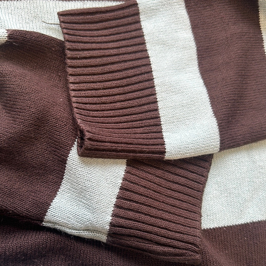 vintage blue and brown striped jumper by tommy hilfiger