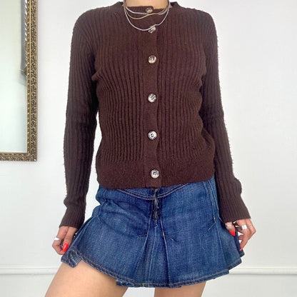 vintage brown knitted cardigan