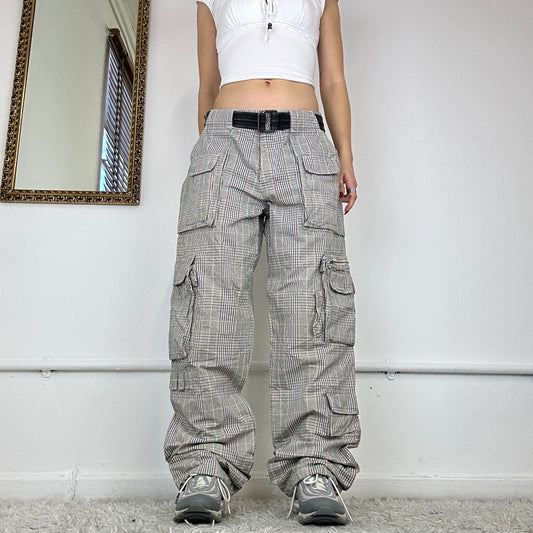 00's checkered cargo trousers