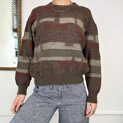 vintage patchwork knit jumper