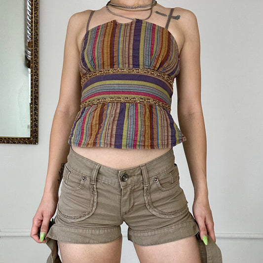 vintage colourful striped top