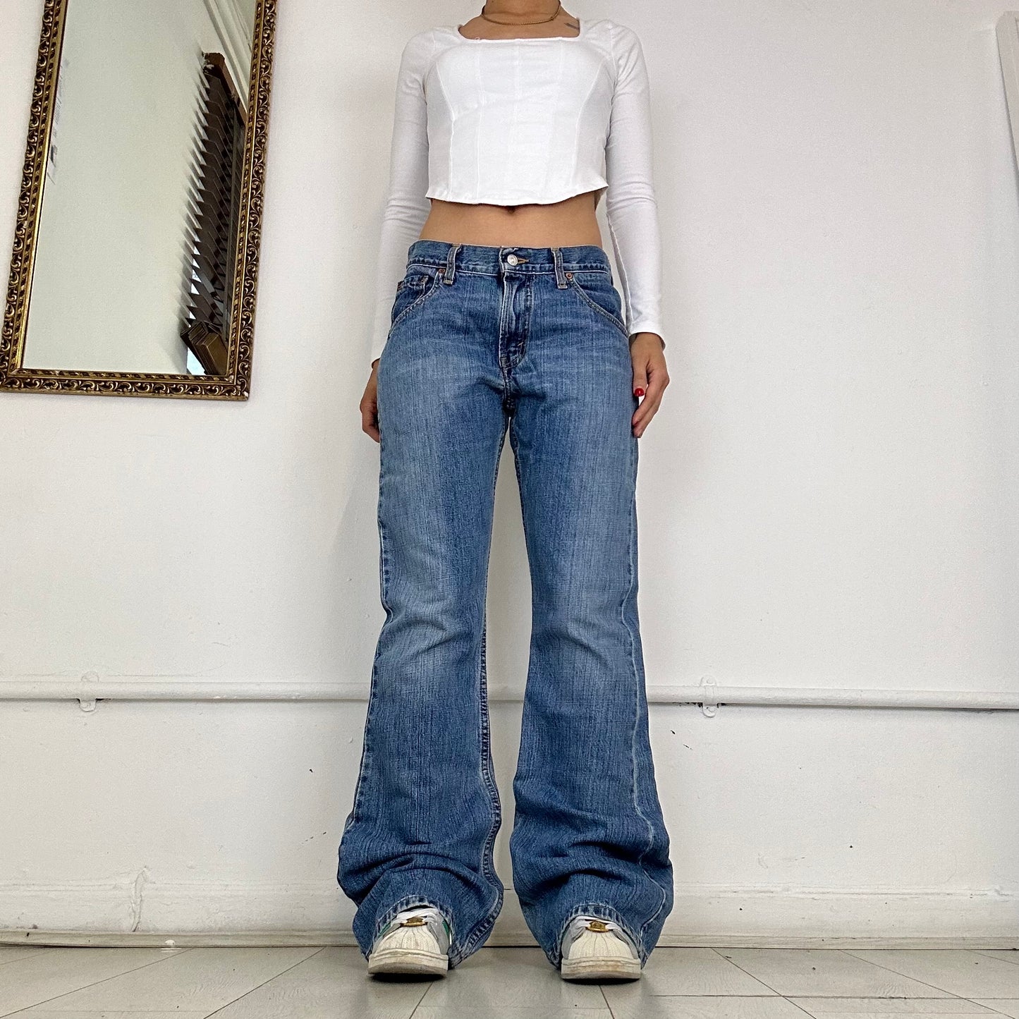 vintage levi's mid wash bootcut jeans