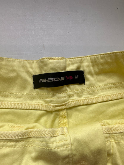 2000's neon yellow mini shorts