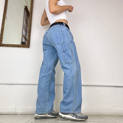 00s light wash cargo jeans