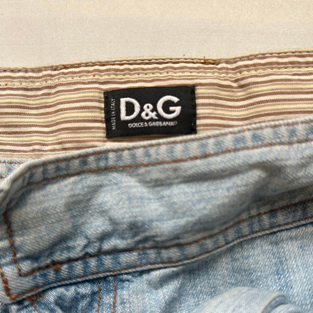 light blue belted jeans by dolce & gabbana