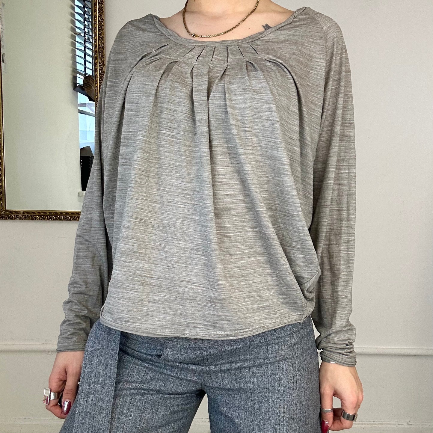 00's diesel flowy grey long sleeve top