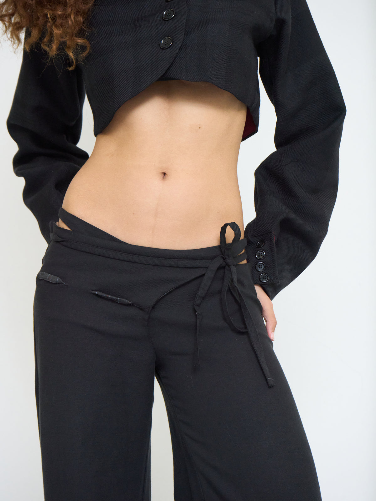 billie tie trouser - black
