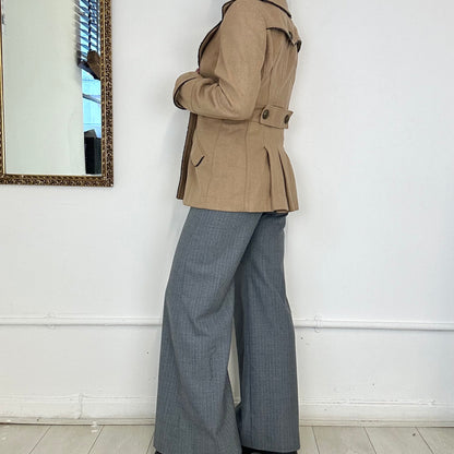 vintage miss sixty button up wool trench coat