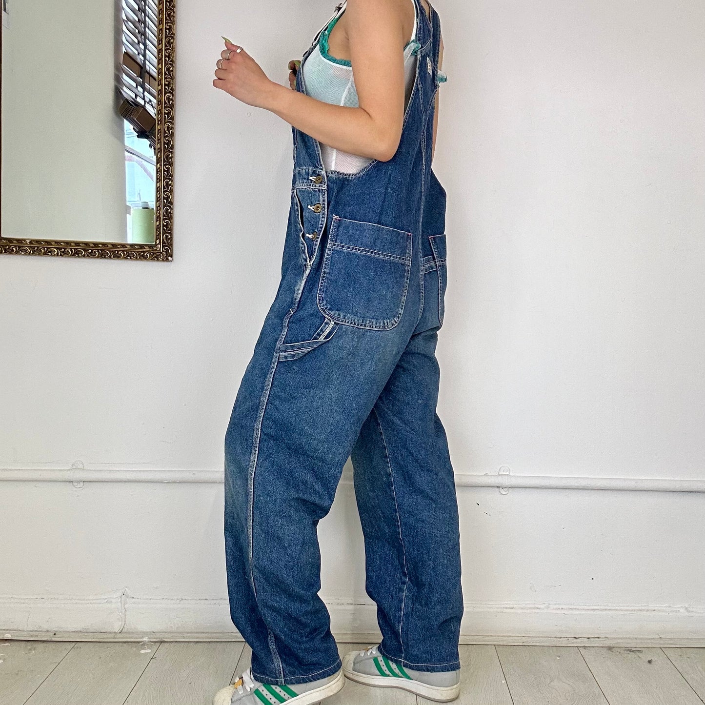 vintabe denim dungareers