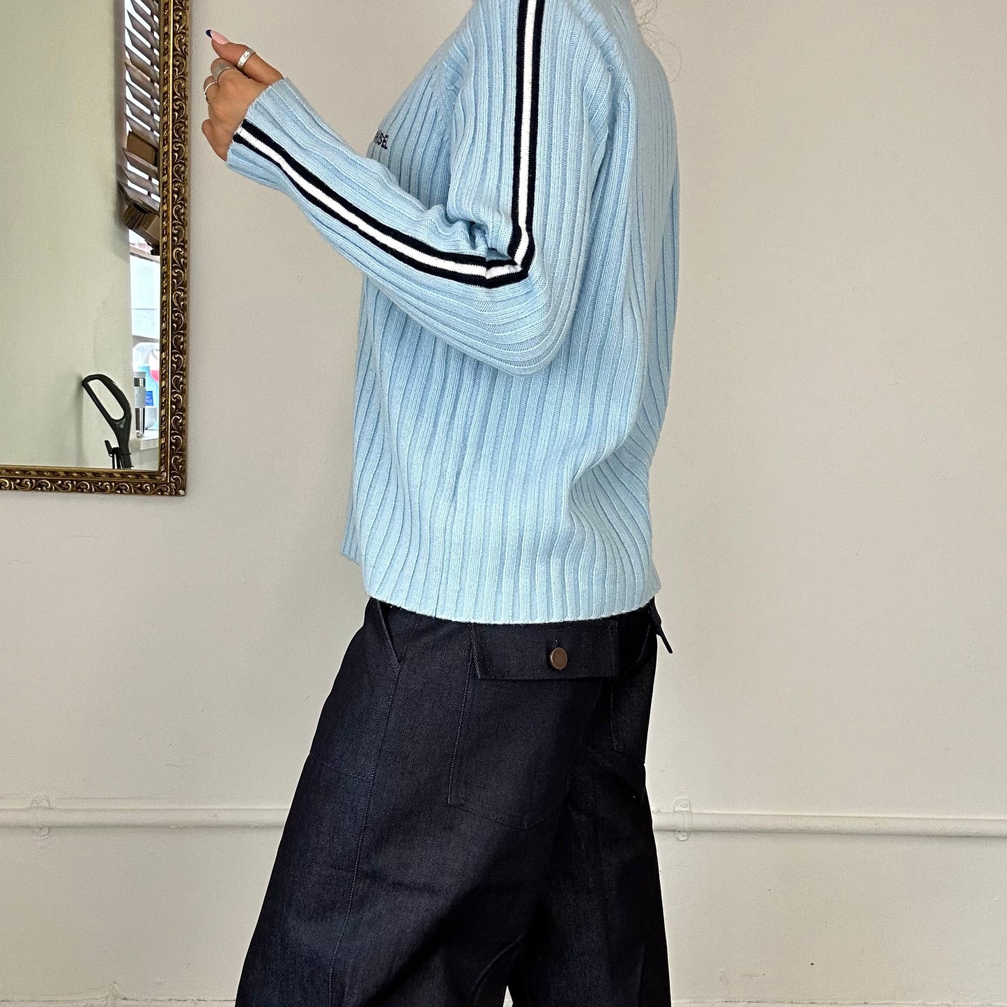 90s baby blue diesel knit jumper