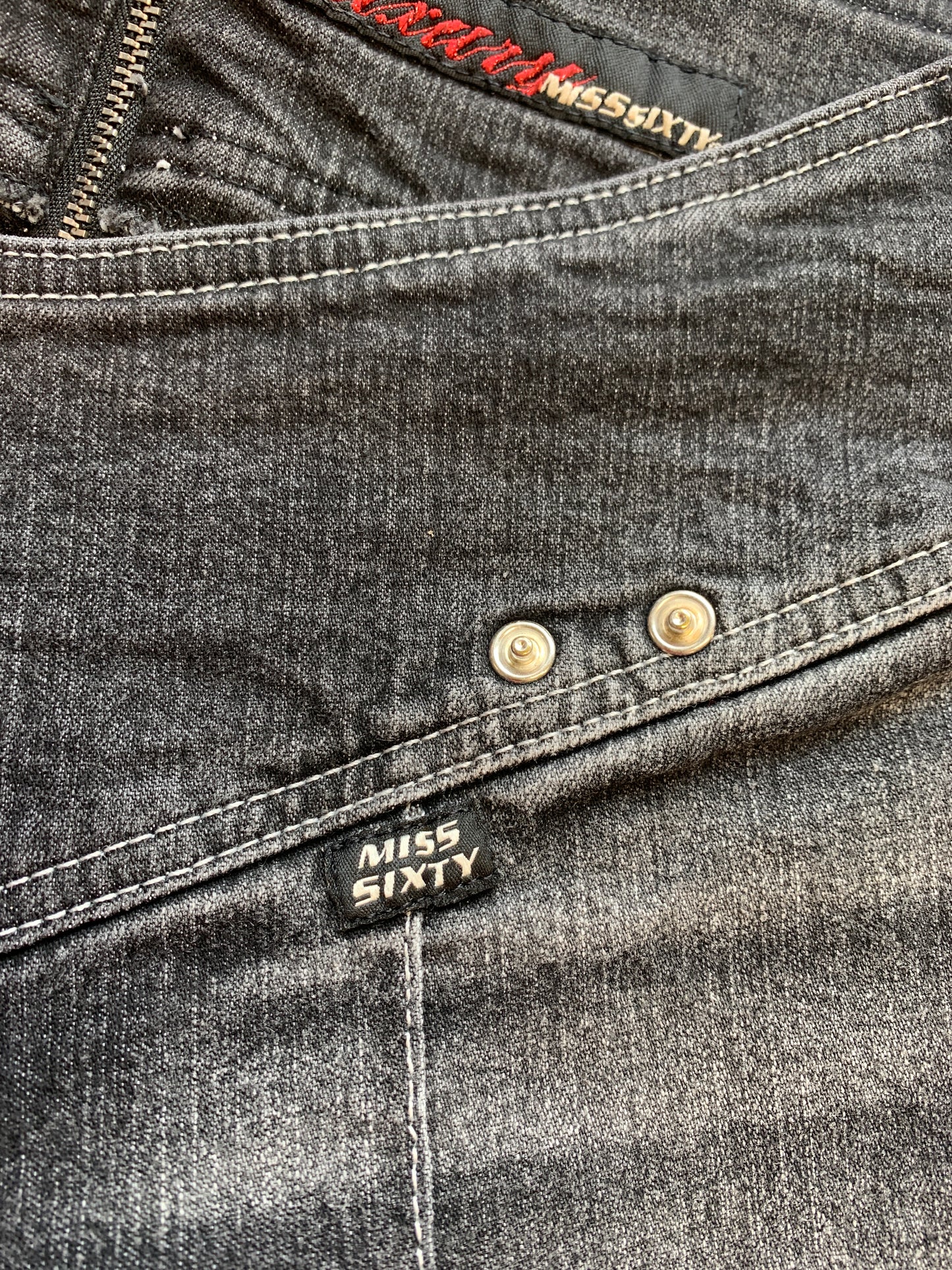 miss sixty grey washed denim flared jeans