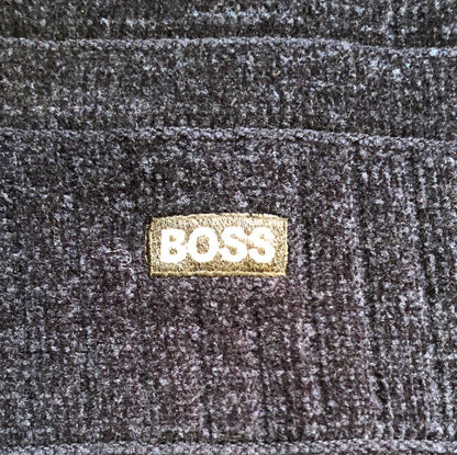 Boss navy knit quarter zip jumper