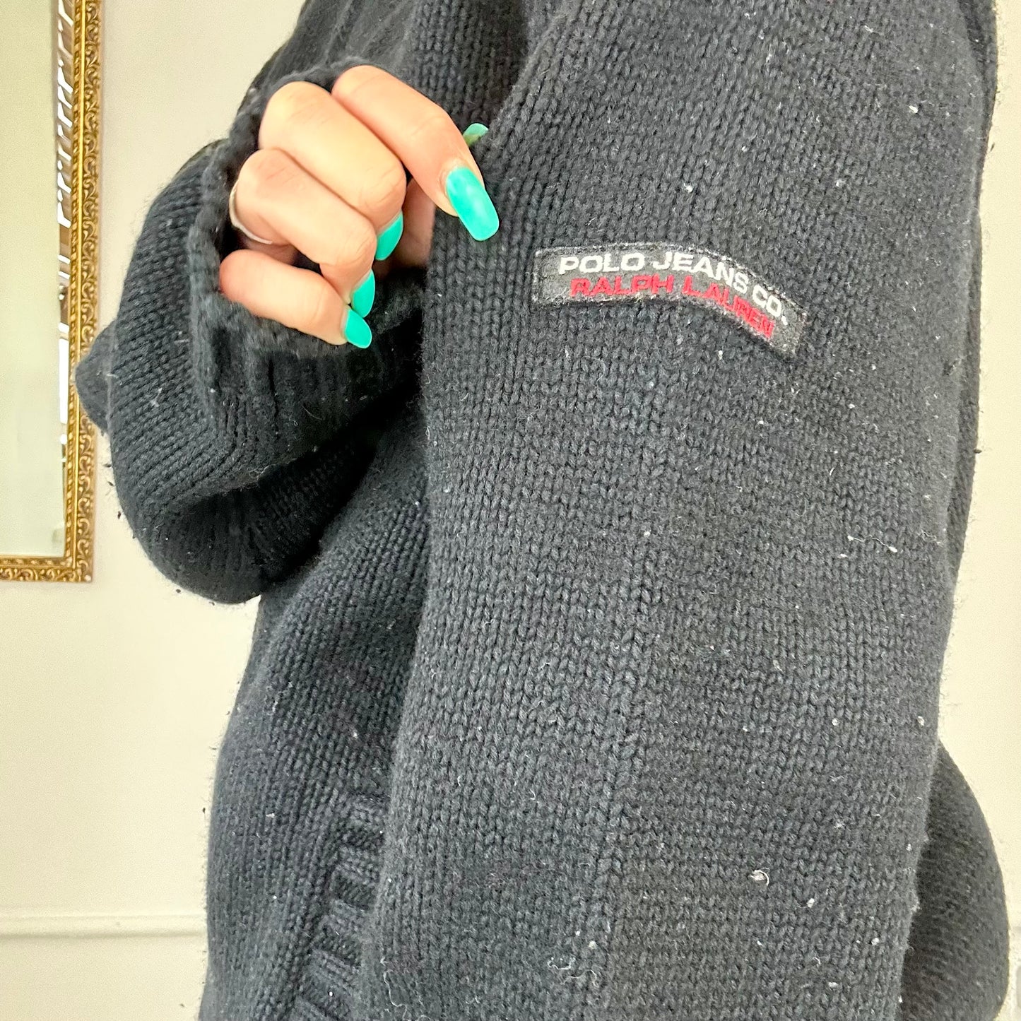 ralph lauren zip up knit jumper