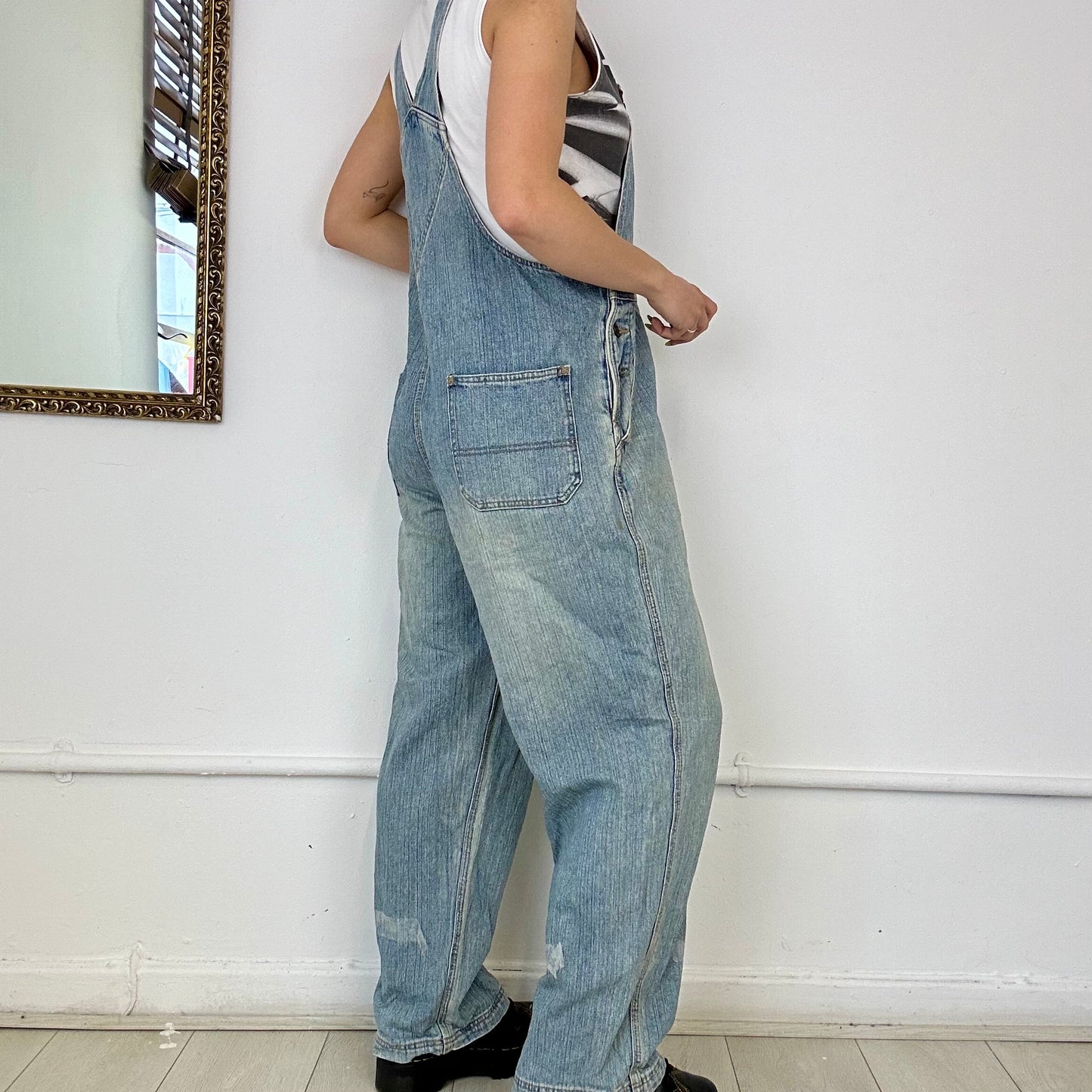 vintage light wash dungarees