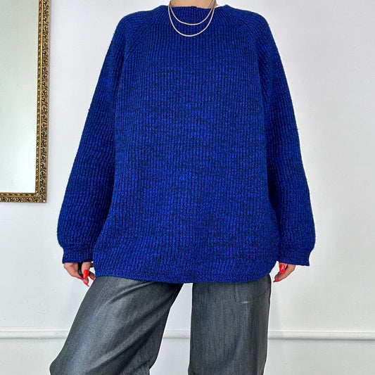 vintage electric blue knitted jumper