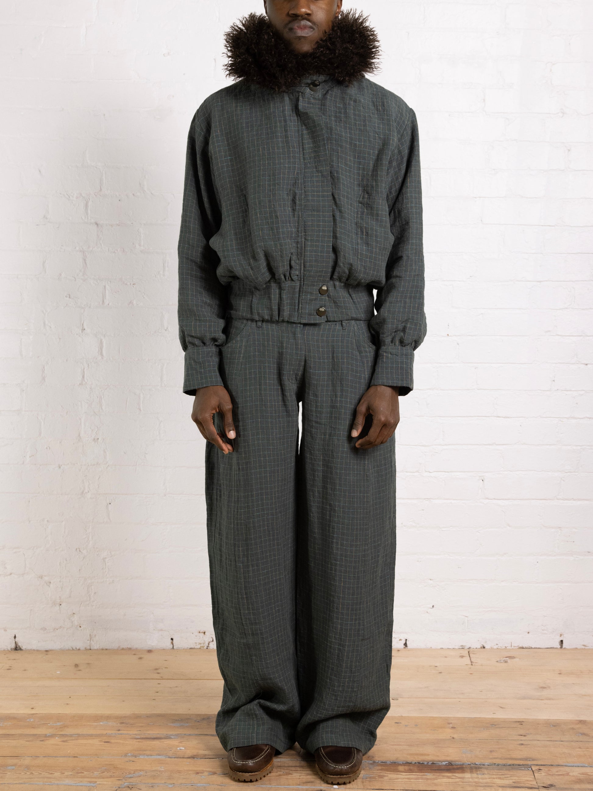 slouch jacket - fern linen