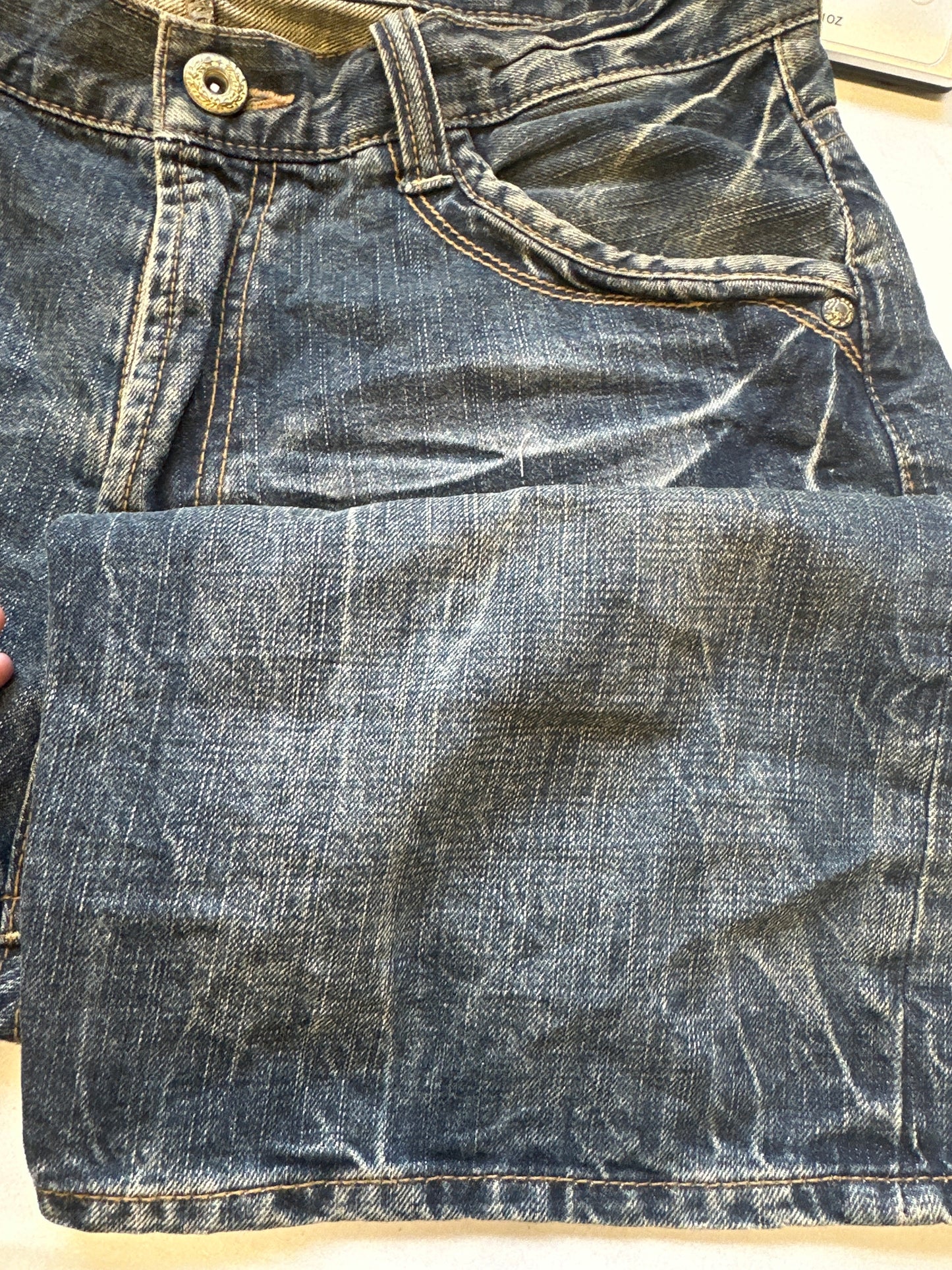 vintage baggy dark wash denim shorts