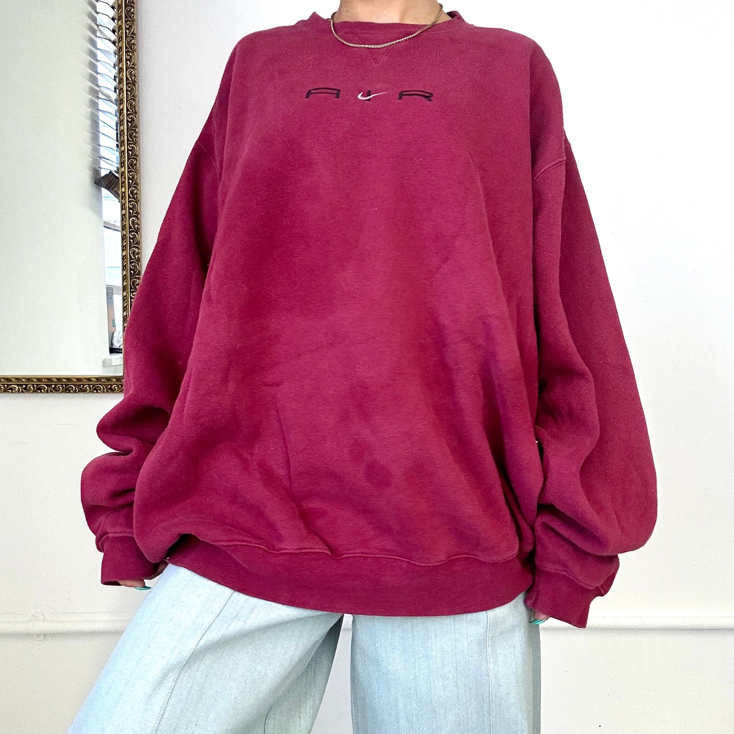 vintage nike air burgundy sweatshirt