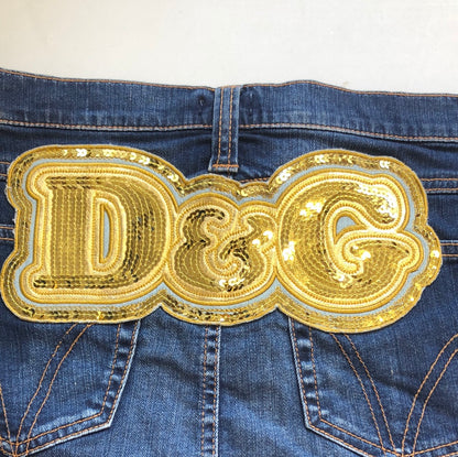 dolce and gabbana denim mini skirt