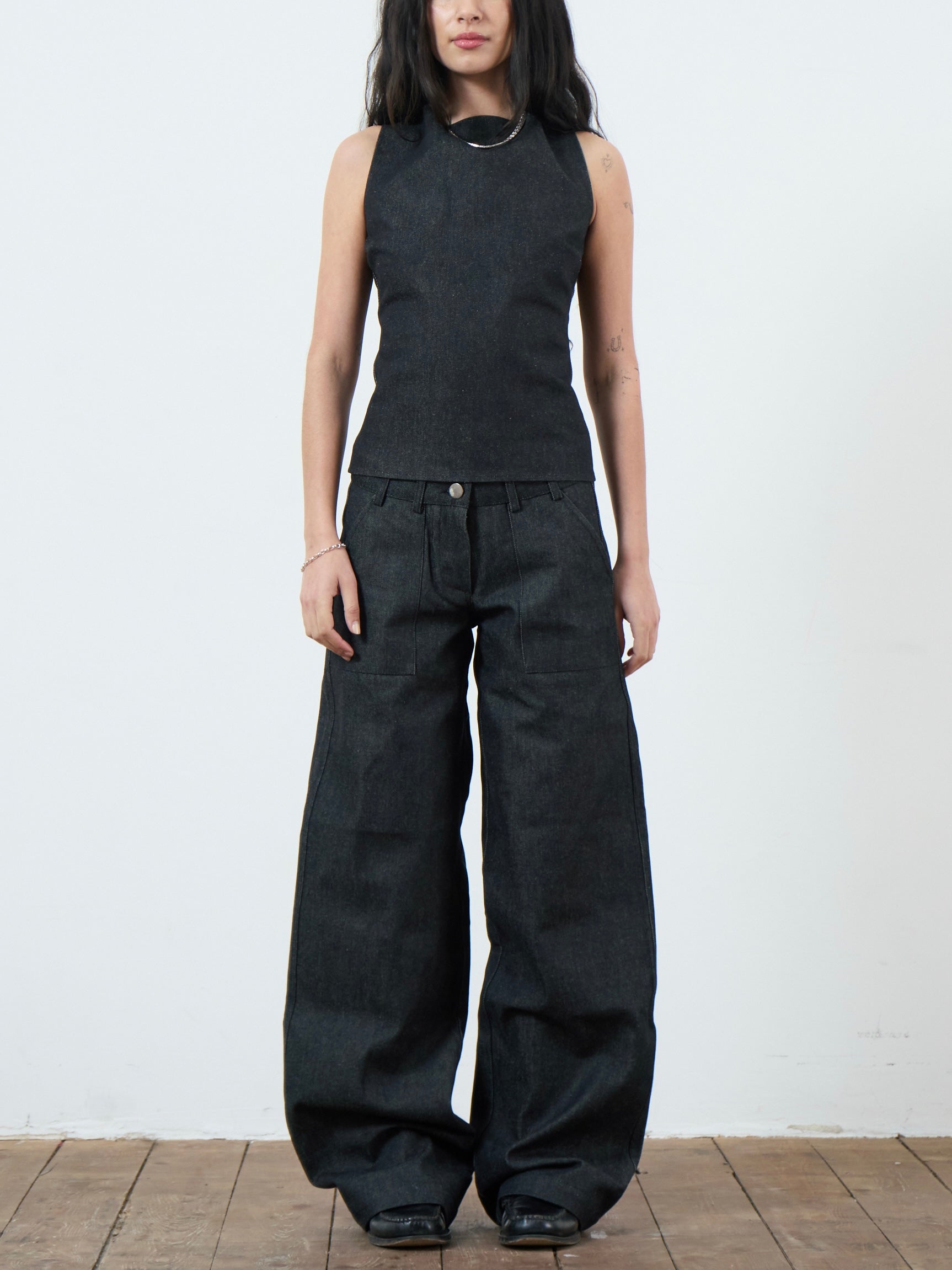 slouch jean - dark grey denim