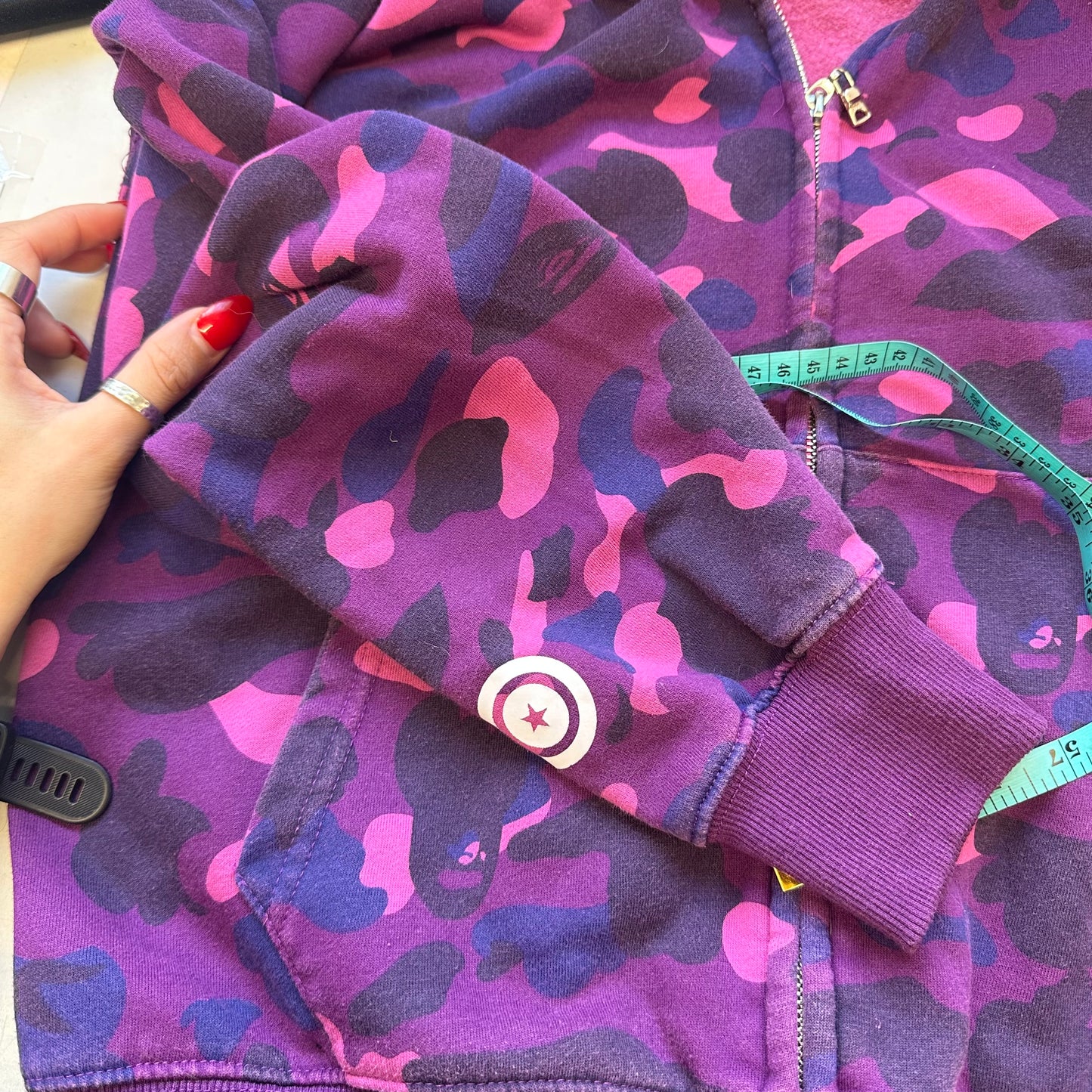 purple full zip a bathing ape shark zip up hoodie