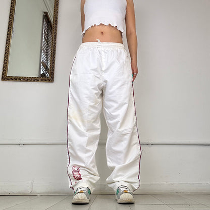 2000's white nike tracksuit bottoms