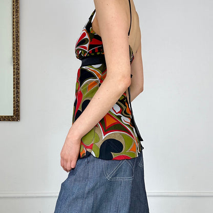 colourful 60's patterned tank top