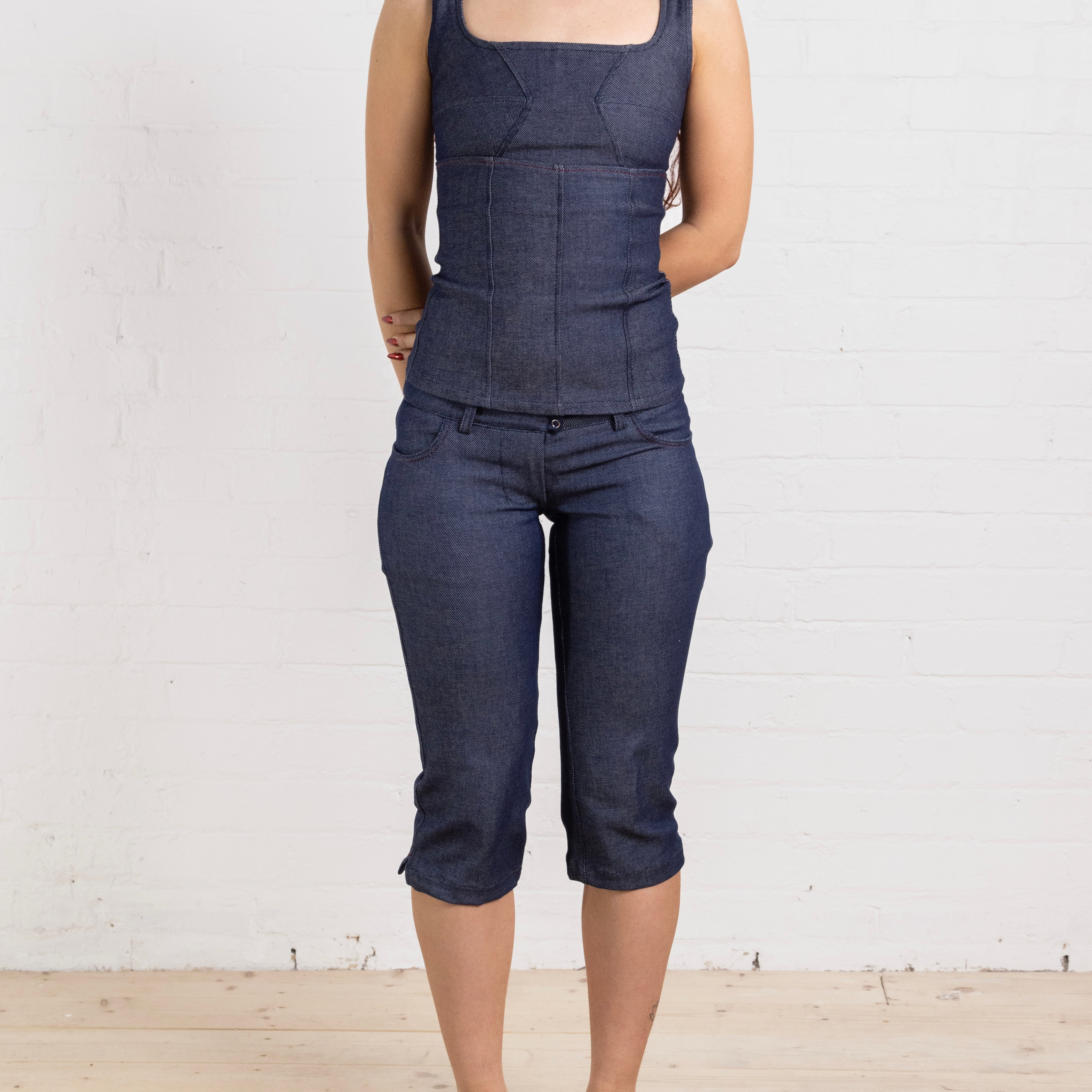 morgan capri - navy denim