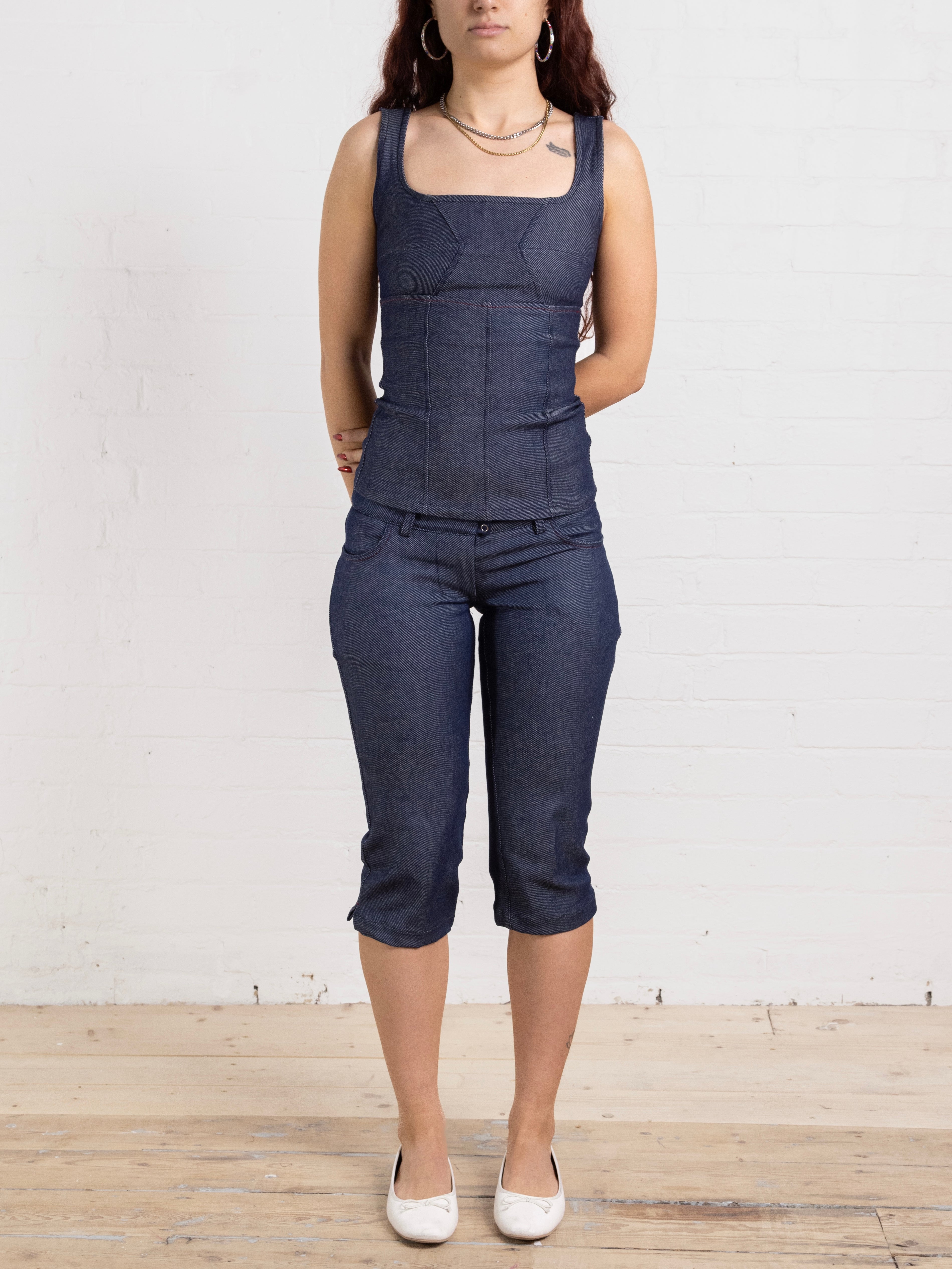 morgan capri - navy denim