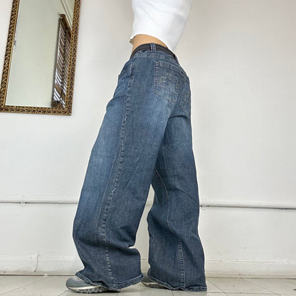 dark wash super baggy jeans