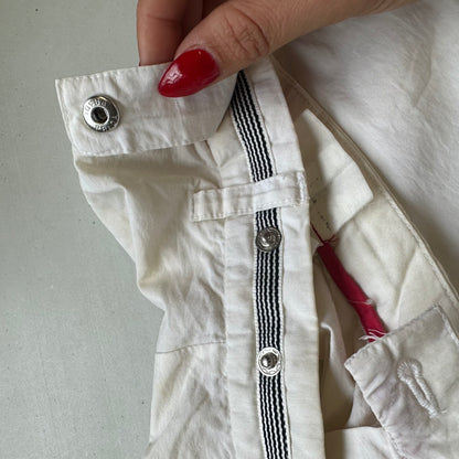 vintage prada capri white cargo trousers