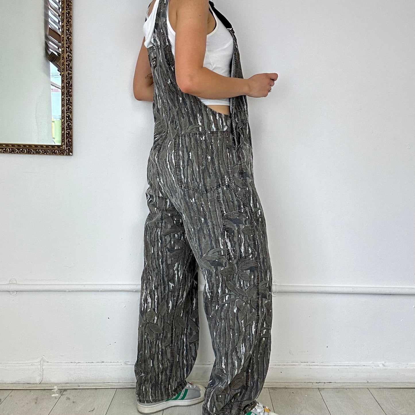 camo print dungarees