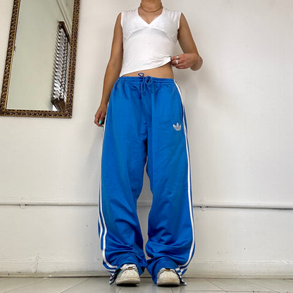 90's adidas blue three stripe joggers