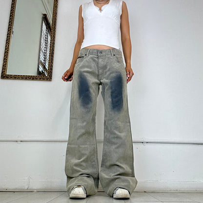 baggy two tone denim jeans